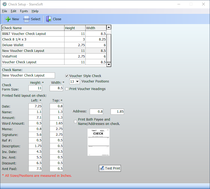 Other Check Sizes Examples Of Settings